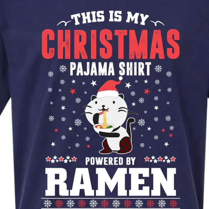 This Is My Christmas Pajama Tee Powered By Ra Santa Cat Gift Sueded Cloud Jersey T-Shirt