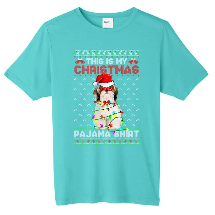 This Is My Christmas Pajama Shih Tzu Dog Ugly Xmas Meaningful Gift ChromaSoft Performance T-Shirt