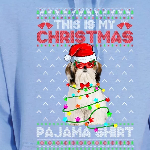 This Is My Christmas Pajama Shih Tzu Dog Ugly Xmas Meaningful Gift Unisex Surf Hoodie