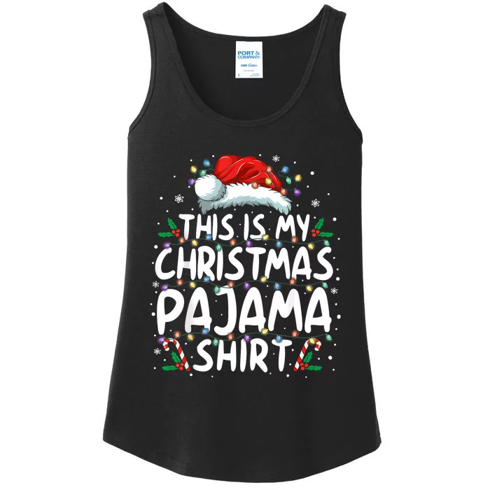 This Is My Christmas Pajama Xmas Pjs Ladies Essential Tank