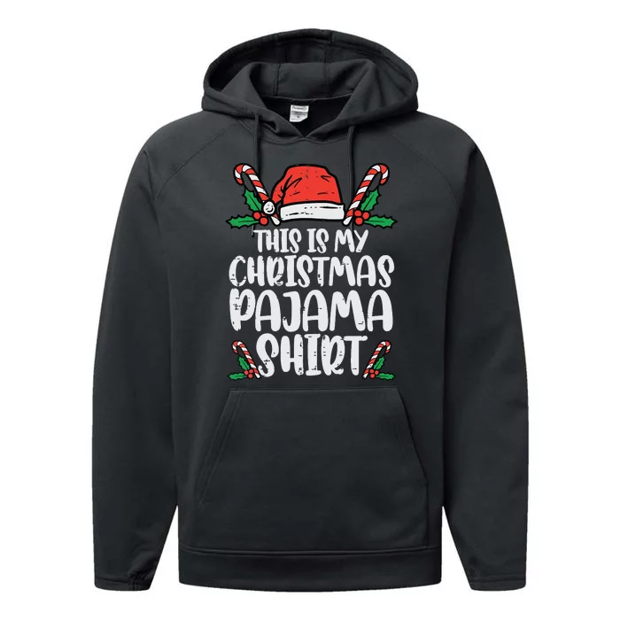 This Is My Christmas Pajama Funny Xmas Pjs Women Performance Fleece Hoodie