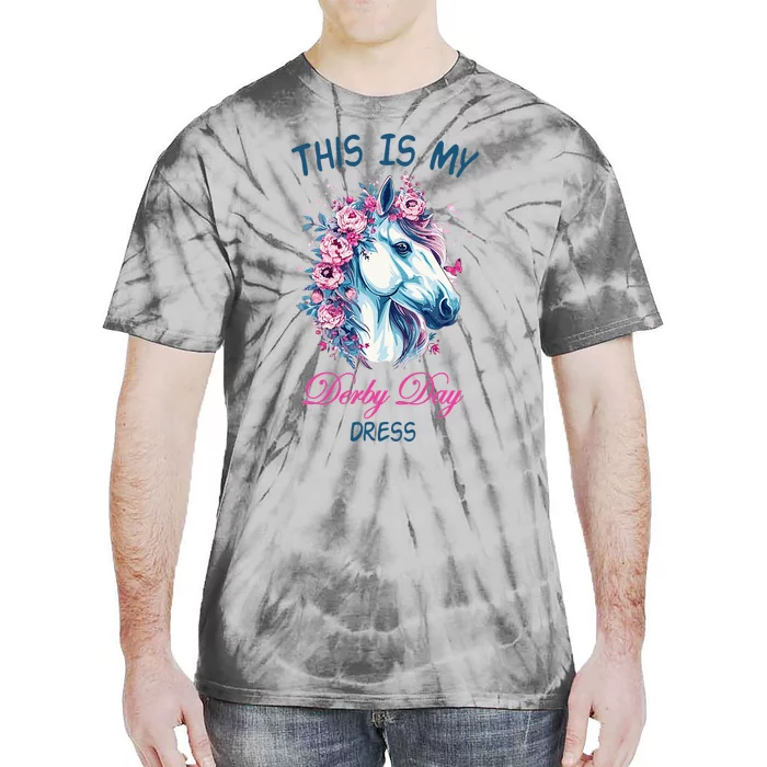 This Is My Derby Day Dress Flowers Butterfly Horse Racing Tie-Dye T-Shirt