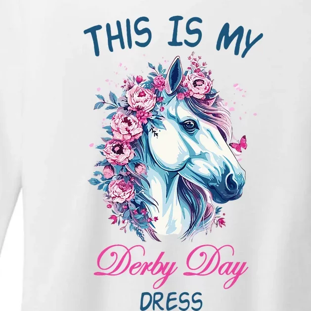 This Is My Derby Day Dress Flowers Butterfly Horse Racing Womens CVC Long Sleeve Shirt