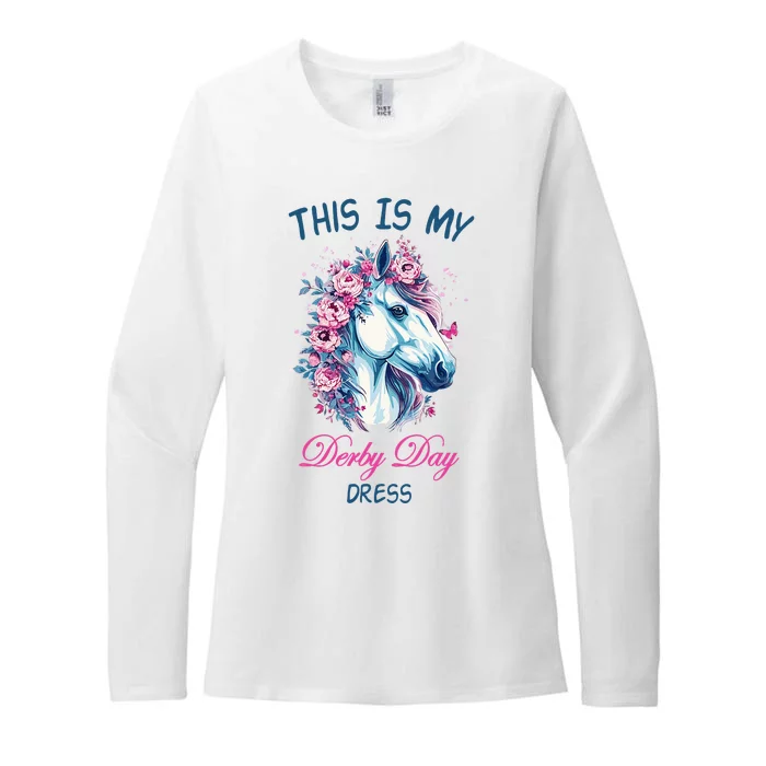 This Is My Derby Day Dress Flowers Butterfly Horse Racing Womens CVC Long Sleeve Shirt