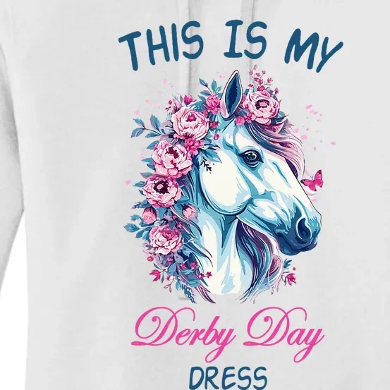 This Is My Derby Day Dress Flowers Butterfly Horse Racing Women's Pullover Hoodie