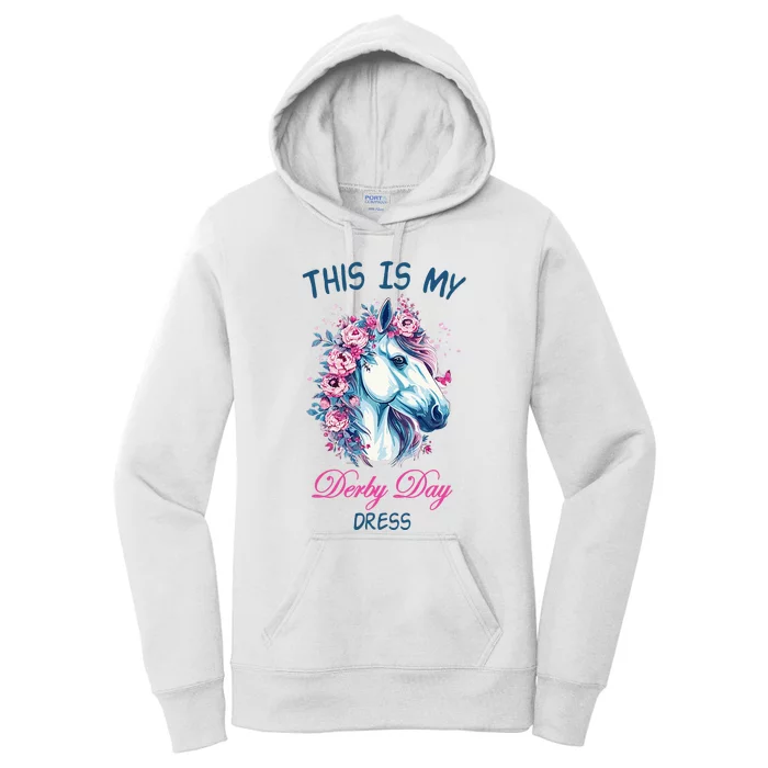 This Is My Derby Day Dress Flowers Butterfly Horse Racing Women's Pullover Hoodie