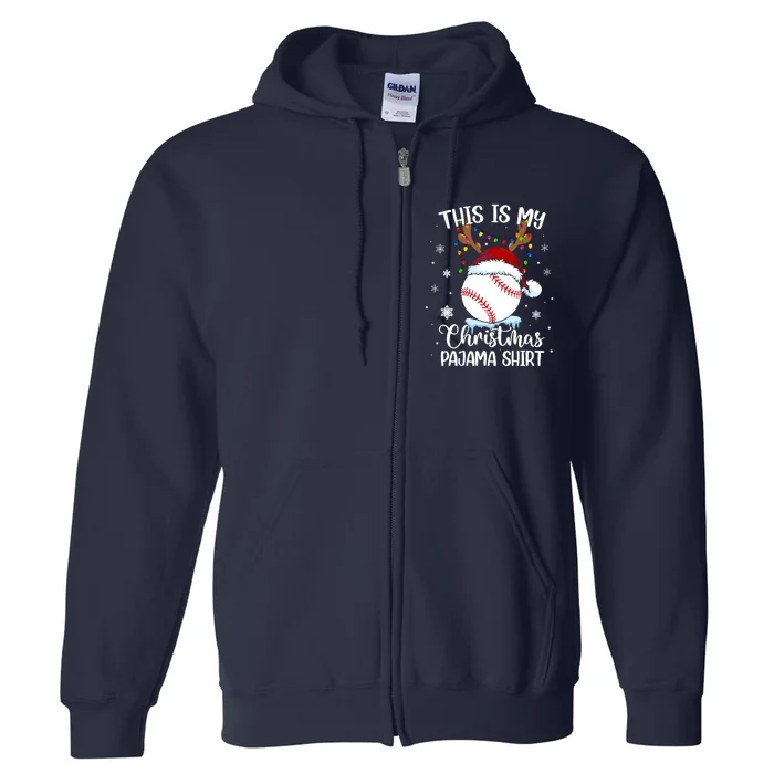 This Is My Christmas Baseball Xmas Sports Boy Full Zip Hoodie