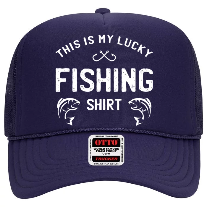 This Is My Lucky Fishing High Crown Mesh Trucker Hat