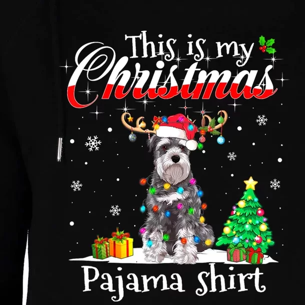 This Is My Christmas Pajama Schnauzer Lover Dog Womens Funnel Neck Pullover Hood