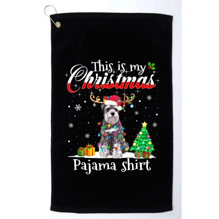 This Is My Christmas Pajama Schnauzer Lover Dog Platinum Collection Golf Towel