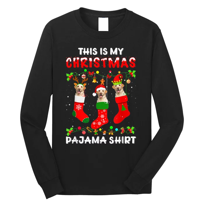 This Is My Christmas Pajama Labrador Sock Dog Lover Lab Xmas Long Sleeve Shirt