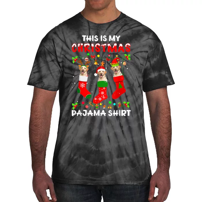 This Is My Christmas Pajama Labrador Sock Dog Lover Lab Xmas Tie-Dye T-Shirt