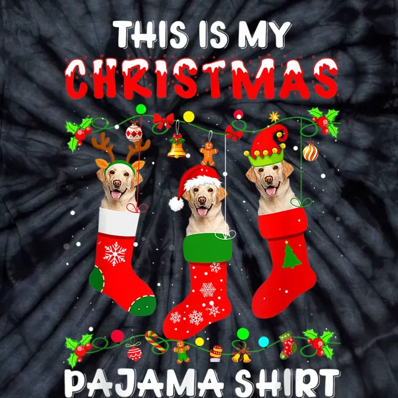 This Is My Christmas Pajama Labrador Sock Dog Lover Lab Xmas Tie-Dye T-Shirt