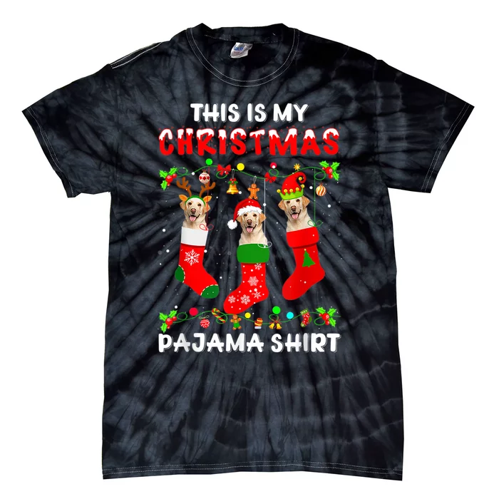 This Is My Christmas Pajama Labrador Sock Dog Lover Lab Xmas Tie-Dye T-Shirt