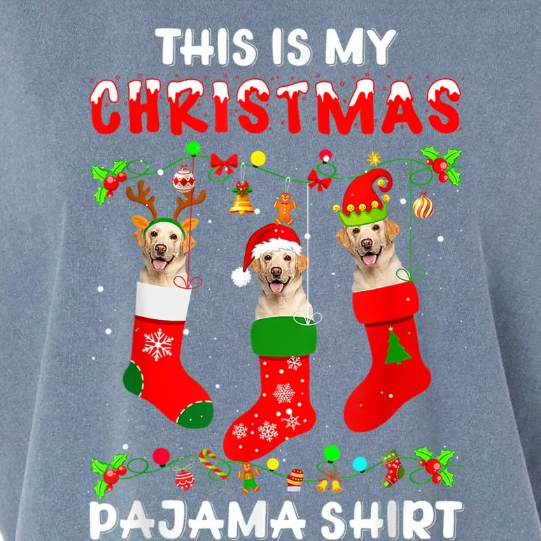 This Is My Christmas Pajama Labrador Sock Dog Lover Lab Xmas Garment-Dyed Women's Muscle Tee