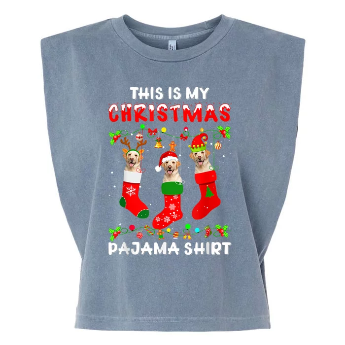 This Is My Christmas Pajama Labrador Sock Dog Lover Lab Xmas Garment-Dyed Women's Muscle Tee