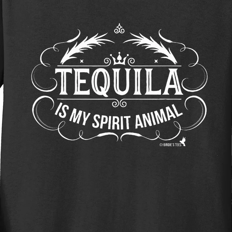 Tequila Is My Spirit Animal Kids Long Sleeve Shirt