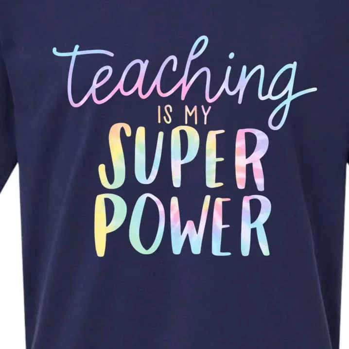 Teaching Is My Super Power Funny Teacher Life Back To School Meaningful Gift Sueded Cloud Jersey T-Shirt