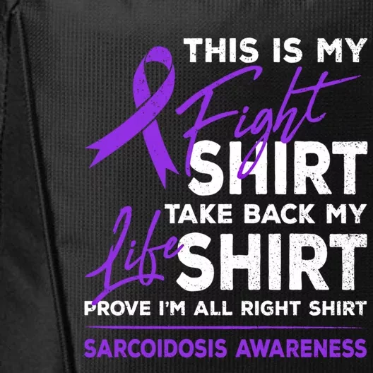 This Is My Fighfunny Gift Sarcoidosis Awareness Purple Ribbon Gift City Backpack