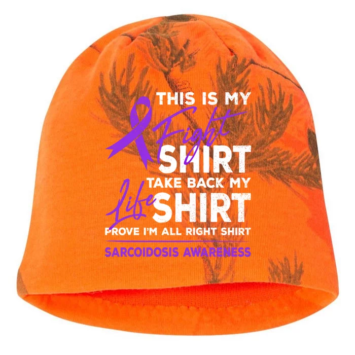 This Is My Fighfunny Gift Sarcoidosis Awareness Purple Ribbon Gift Kati - Camo Knit Beanie