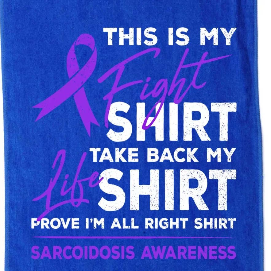 This Is My Fighfunny Gift Sarcoidosis Awareness Purple Ribbon Gift Platinum Collection Golf Towel