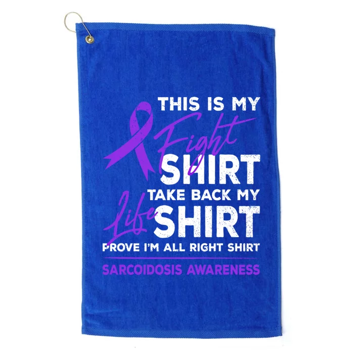 This Is My Fighfunny Gift Sarcoidosis Awareness Purple Ribbon Gift Platinum Collection Golf Towel