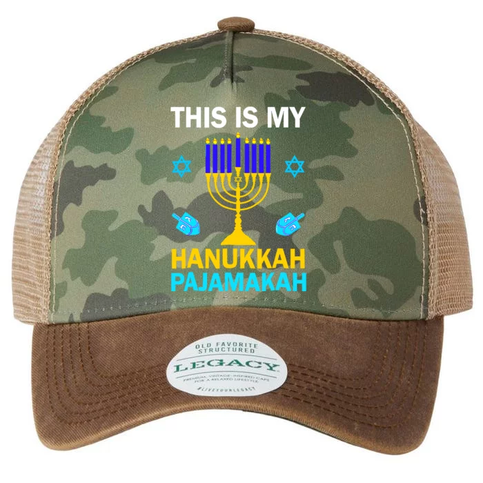 This Is My Hanukkah Pajamakah Chanukah Pajama Jewish Xmas Legacy Tie Dye Trucker Hat