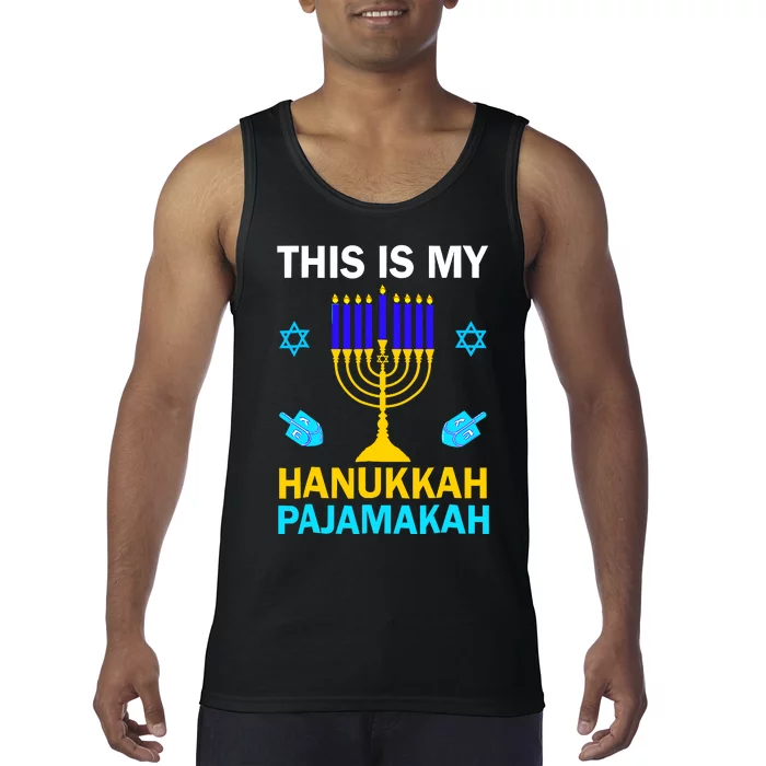 This Is My Hanukkah Pajamakah Chanukah Pajama Jewish Xmas Tank Top