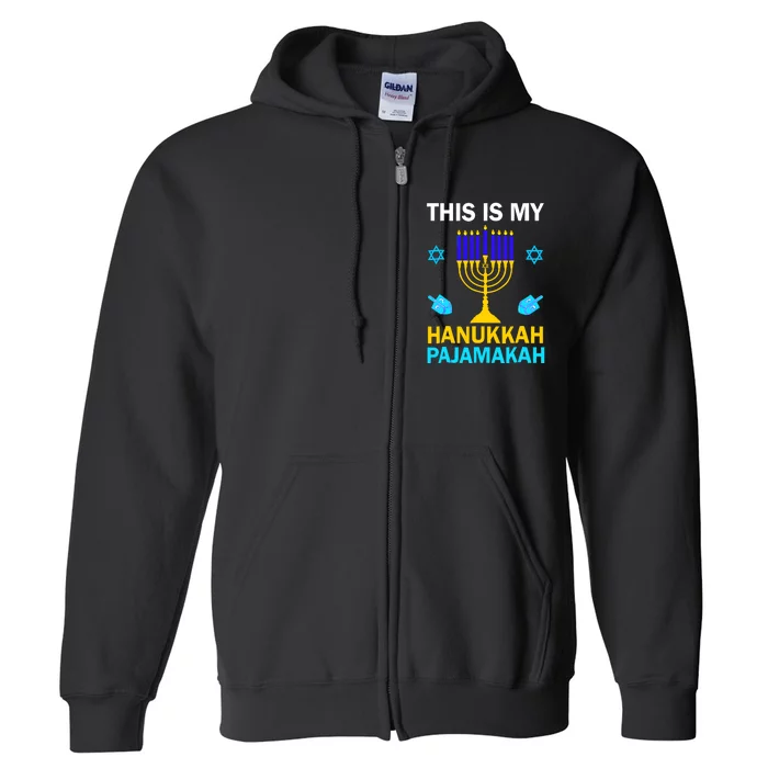 This Is My Hanukkah Pajamakah Chanukah Pajama Jewish Xmas Full Zip Hoodie