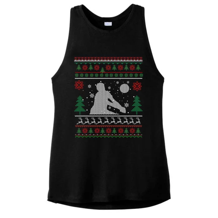 This Is My Christmas Pajama Volleyball Gift Ugly Sweater Meaningful Gift Ladies Tri-Blend Wicking Tank