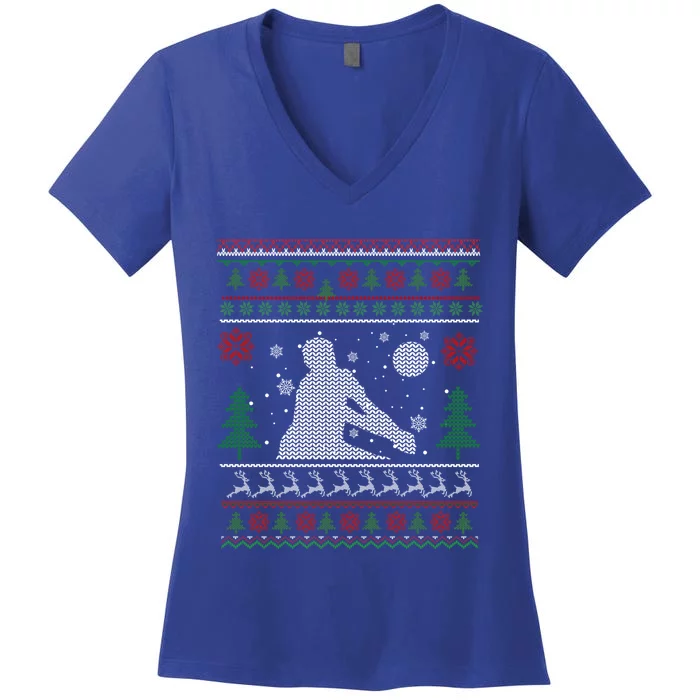 This Is My Christmas Pajama Volleyball Gift Ugly Sweater Meaningful Gift Women's V-Neck T-Shirt