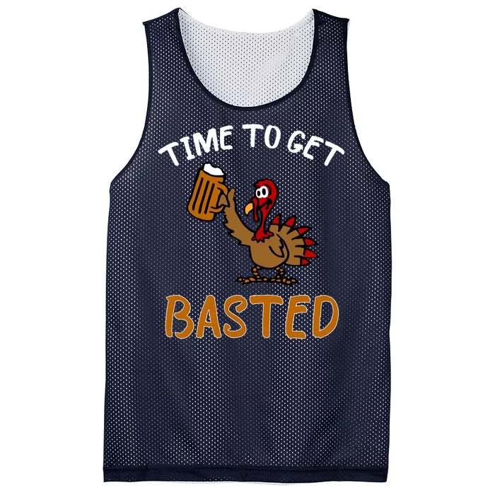 Time To Get Basted Mesh Reversible Basketball Jersey Tank