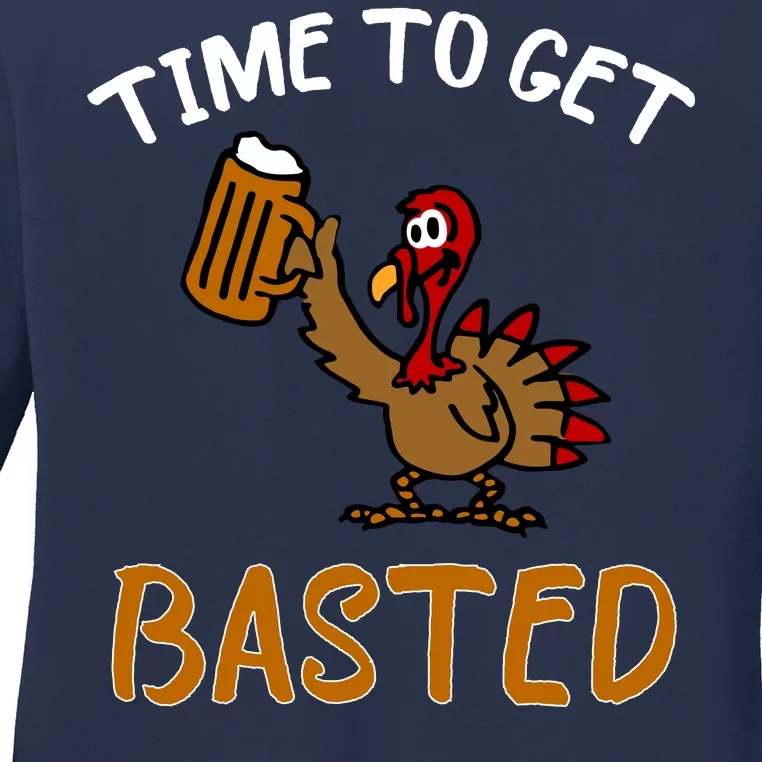 Time To Get Basted Ladies Long Sleeve Shirt