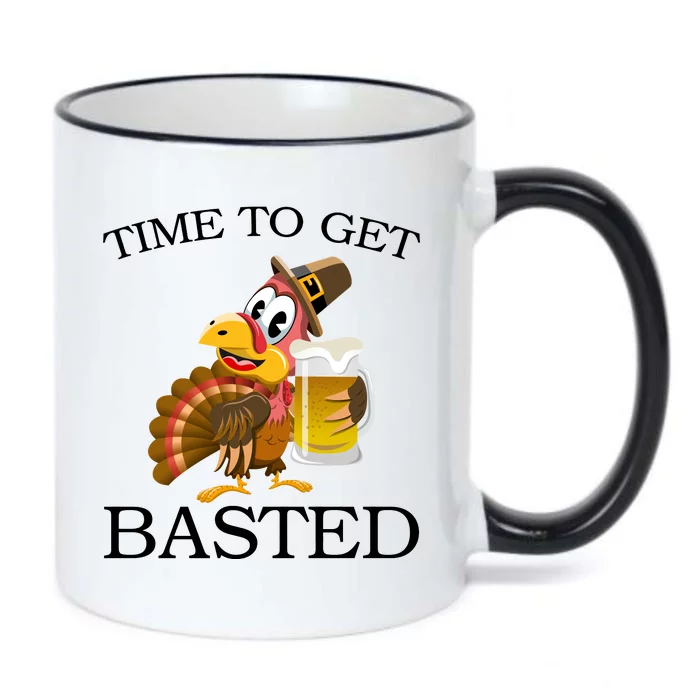 Time To Get Basted Funny Thanksgiving Black Color Changing Mug