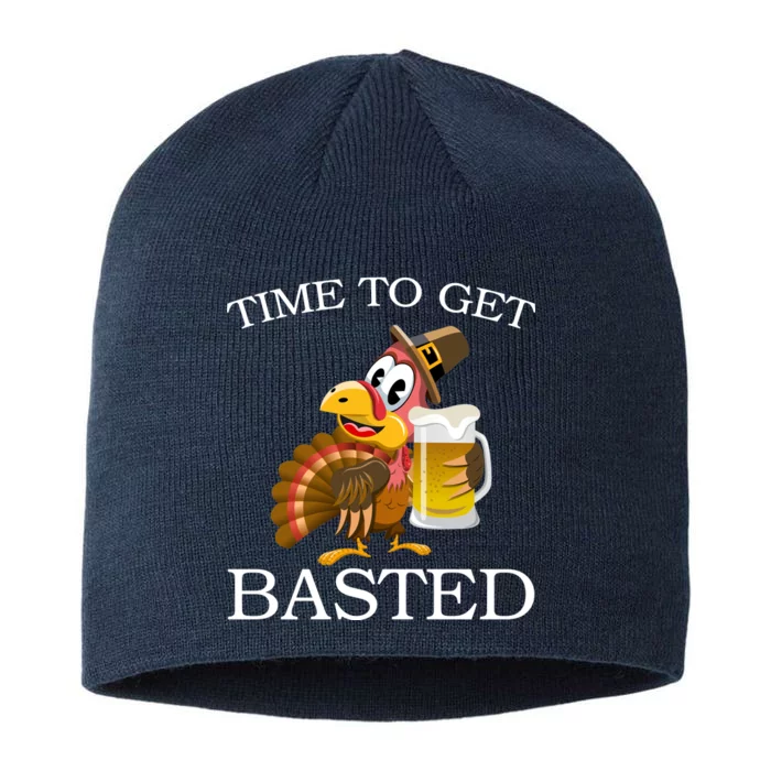 Time To Get Basted Funny Thanksgiving 8 1/2in Sustainable Knit Beanie