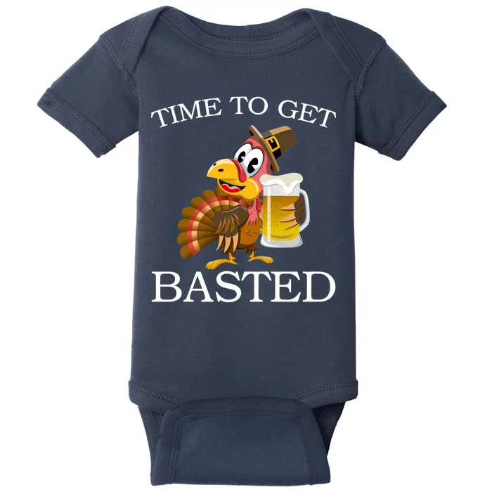 Time To Get Basted Funny Thanksgiving Baby Bodysuit