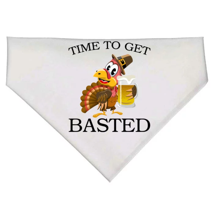 Time To Get Basted Funny Thanksgiving USA-Made Doggie Bandana