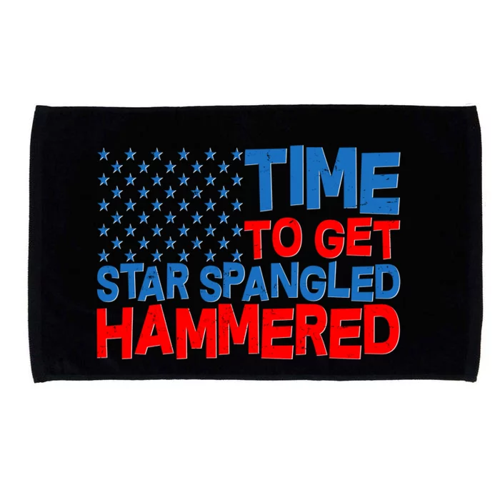 Time To Get Star Spangled Hammered Microfiber Hand Towel