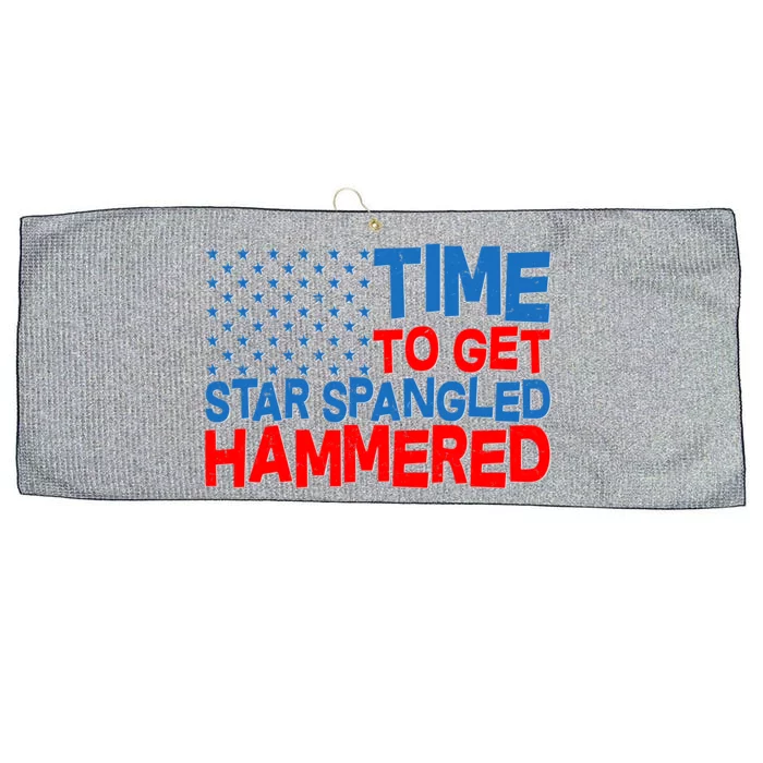 Time To Get Star Spangled Hammered Large Microfiber Waffle Golf Towel