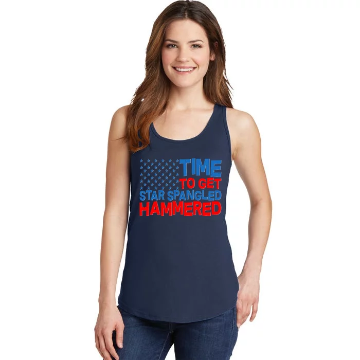 Time To Get Star Spangled Hammered Ladies Essential Tank