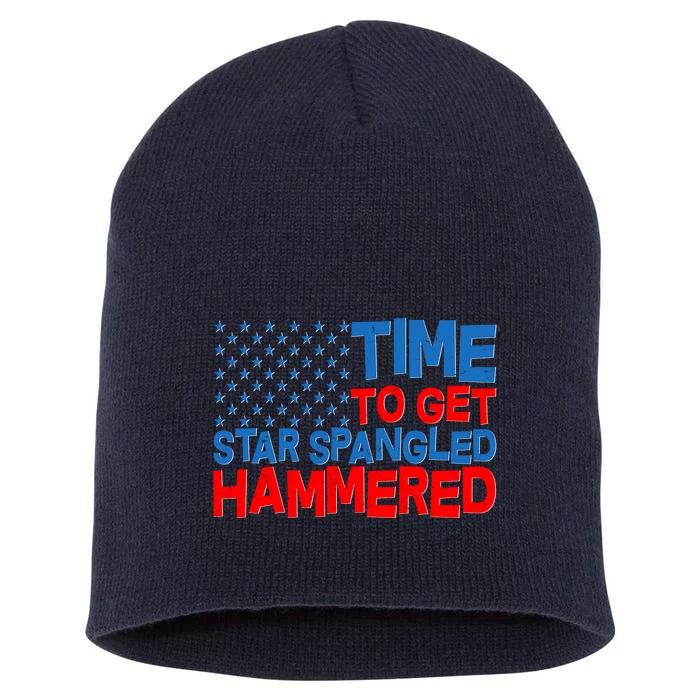 Time To Get Star Spangled Hammered Short Acrylic Beanie