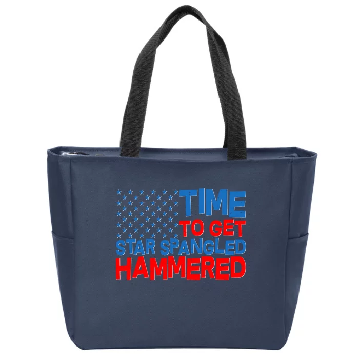 Time To Get Star Spangled Hammered Zip Tote Bag