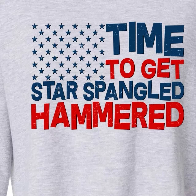 Time To Get Star Spangled Hammered Cropped Pullover Crew