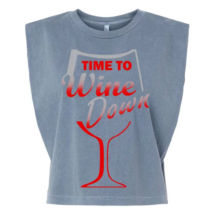 Time To Wine Down Garment-Dyed Women's Muscle Tee