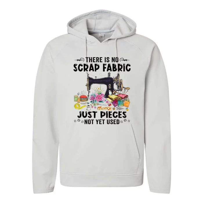 There Is No Scrap Fabric Sewing Machine Flower Quilting Performance Fleece Hoodie