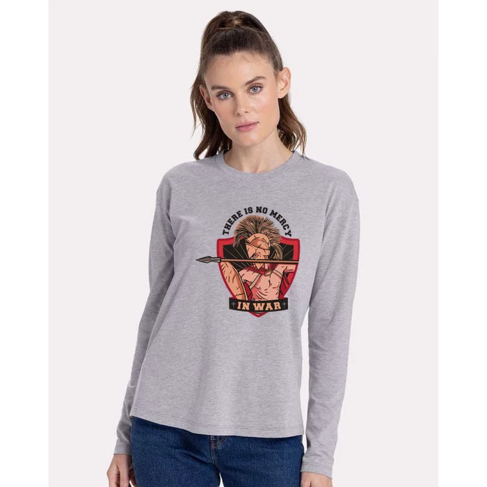 There Is No Mercy In War Womens Cotton Relaxed Long Sleeve T-Shirt