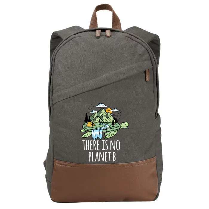 There Is No Planet B Nature Turtle Help Save Our Planet Gift Cotton Canvas Backpack