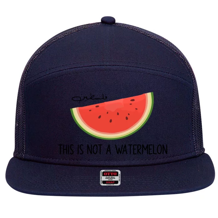 This Is Not A Watermelon Palestine Free Palestinian 7 Panel Mesh Trucker Snapback Hat