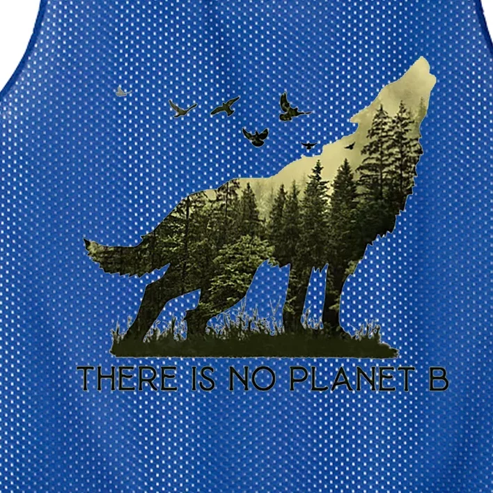 There Is No Planet B Wolf Forest Cool Gift Mesh Reversible Basketball Jersey Tank