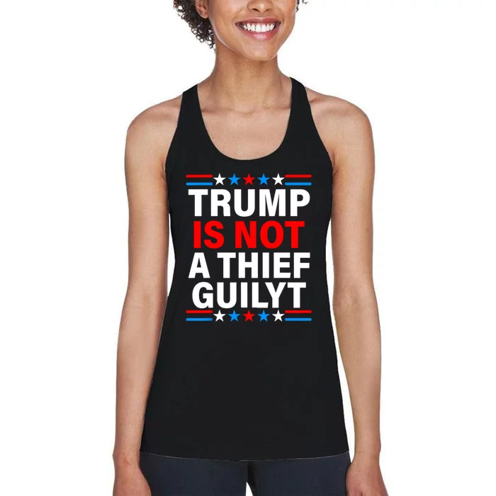 Trump Is Not A Thief Trump Is Not Guilty Women's Racerback Tank